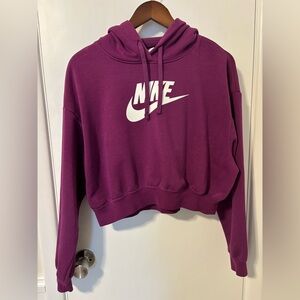 Nike Cropped Magenta Hoodie-small